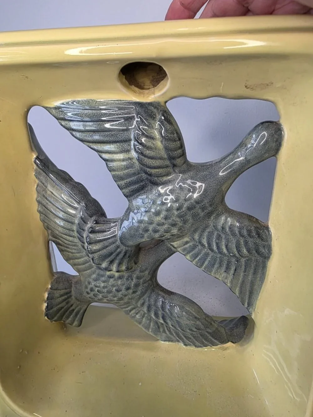 Vintage Porcelain Flying Ducks Lamp No Cord